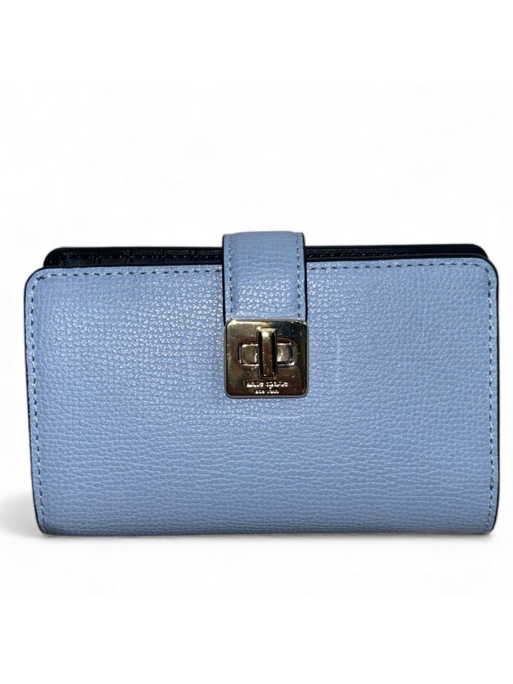 kate spade Periwinkle Textured Wallet with Gold Turn-Lock